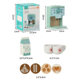Accesorii incluse în setul Flippy Micul Barista – capsule și ustensile din lemn pentru joc Montessori