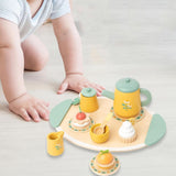 Jucarie Educativa Montessori din Lemn, Flippy, Set de Joaca Interactiv, Model Royal Tea cu Margarete si Prajituri, Dezvolta Motricitatea si Abilitatile Sociale, 3ani+, Multicolor - vivimall.ro