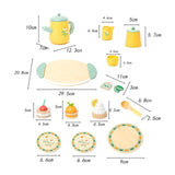 Jucarie Educativa Montessori din Lemn, Flippy, Set de Joaca Interactiv, Model Royal Tea cu Margarete si Prajituri, Dezvolta Motricitatea si Abilitatile Sociale, 3ani+, Multicolor - vivimall.ro