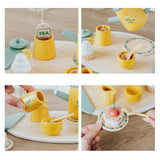 Jucarie Educativa Montessori din Lemn, Flippy, Set de Joaca Interactiv, Model Royal Tea cu Margarete si Prajituri, Dezvolta Motricitatea si Abilitatile Sociale, 3ani+, Multicolor - vivimall.ro