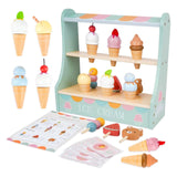 Stand înghețată Flippy My Little Gelateria din lemn Montessori, vedere frontală completă, multicolor
