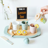 Detaliu felii de lămâie cu velcro din setul Flippy Lemon Tea, funcție tăiere interactivă pentru copii 3 ani+