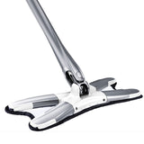 Mop Plat, Vivimall, cu Sistem de Stoarcere, 2 Lavete Incluse, Lungime Telescopica 140 cm, Argintiu - vivimall.ro