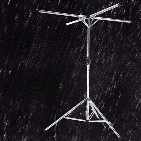 Uscator de Rufe, Vivimall, Pliabil, Telescopic, 4 Brate, din Otel Inoxidabil, Rezistent la Vreme Rea, Gri - vivimall.ro