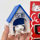 Suport de Chei, Vivimall, Model Casuta si Breloc Caine Alb, 7x6x4cm - vivimall.ro