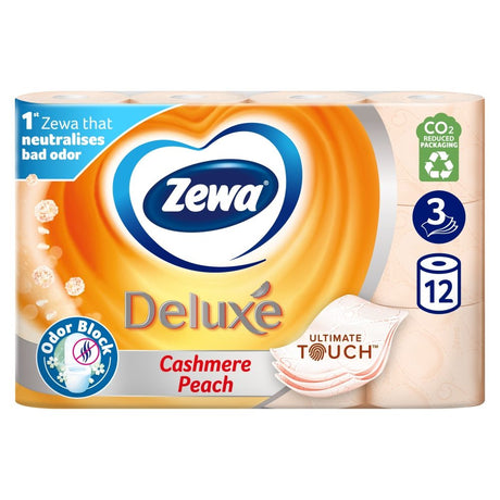 Hartie Igienica, ZEWA, Deluxe Cashmere Peach, 3 Straturi, Set 12 Role - vivimall.ro